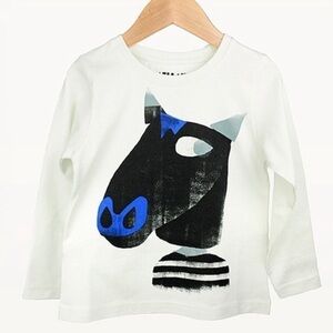 organic long sleeve graphic tee white 2T